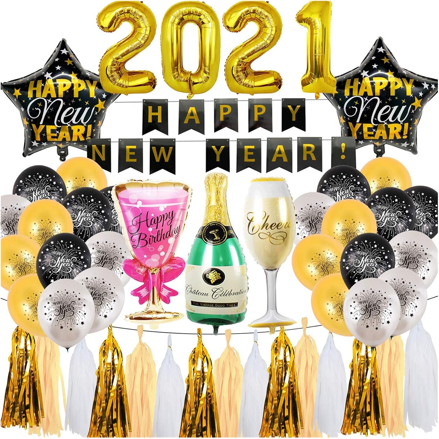 Happy New Year Party Decorations Kit 2021, New Years Eve