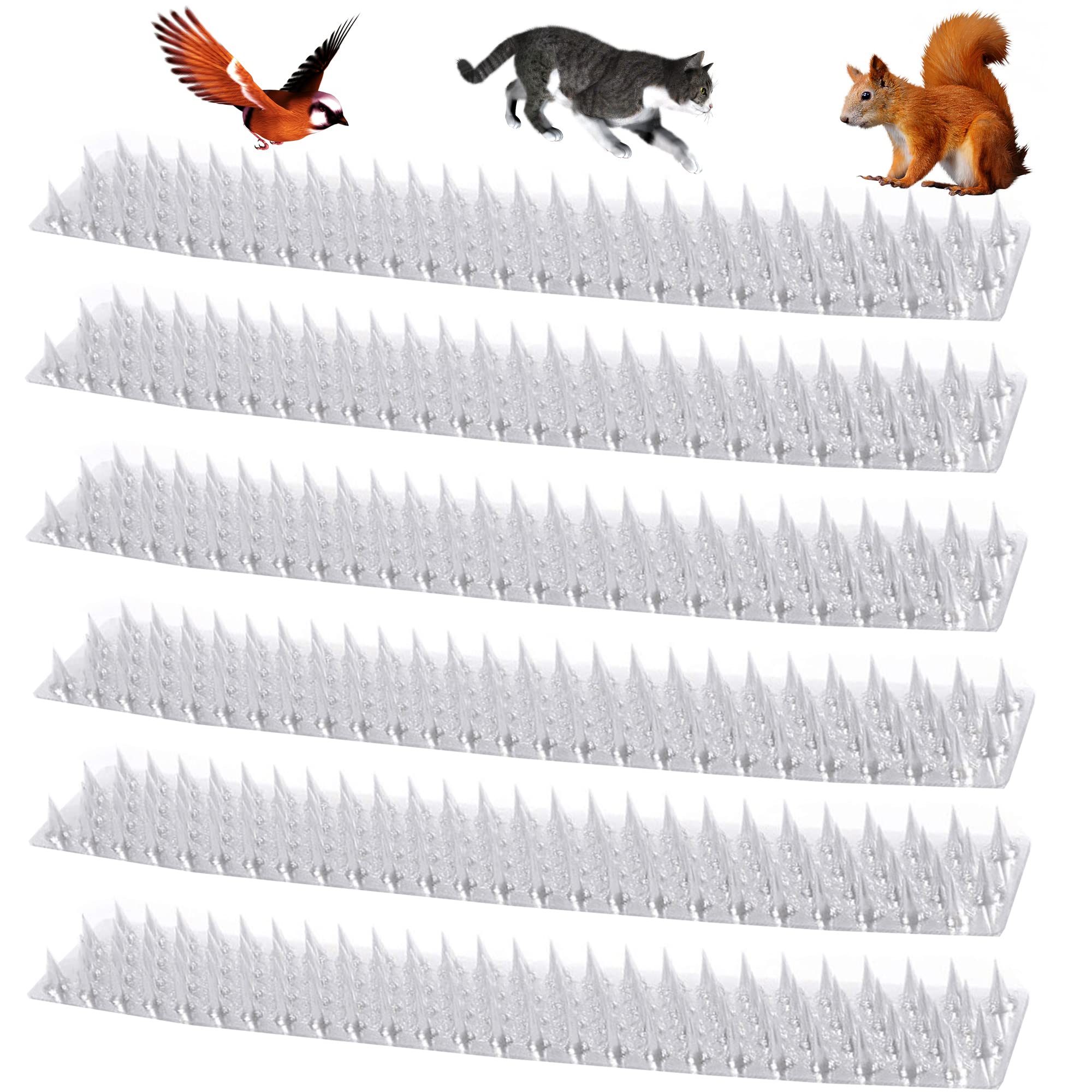 Bird Repellent Protection Spikes Bird Pack of 6 Transparent Plastic Anti-Cat Thorn Bird Protection Nails for Indoor and Outdoor Use Anti-Climbing Pigeon Squirrel Nails for Roofs, Balconies, Fences
