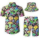 COCYPAN Western Cowboy Hawaiian Shirts and Shorts Set for Men - Funny 1-S