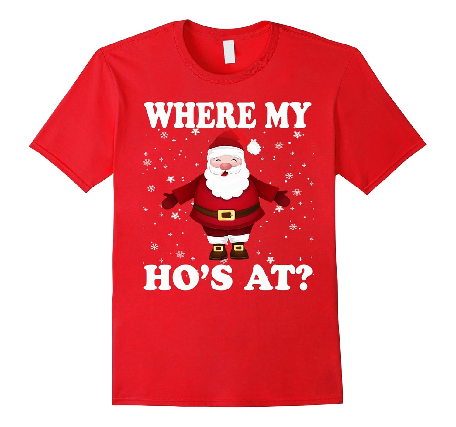 Where My Ho's At Christmas Santa Men's T-shirt-ANZ