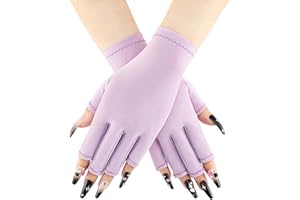 COOLJOB UV Protection Gloves for Gel Manicure, UPF50+ Fingerless, Anti Nail Lamp Light, for Driving, Cycling, Fishing, Kayaki