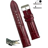 vinacreations Handmade Burgundy AIIi-gator Watch Band Men Quick Release Croc Premium Leather Watch Strap Replacement Bespoke 18mm 19mm 20mm 21mm 22mm