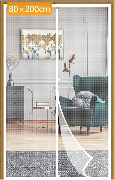 Yotache White Screen Door 80x200 cm with Magnets Reinforced Polyester