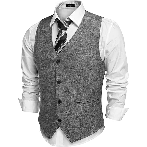 COOFANDY Blue Vests Men Slim Fit Casual Suit Vest