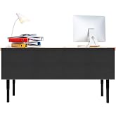 HolyMaji 60" Under Desk Privacy Panel Self-Adhesive Modesty Panel with Wire Pocket for Cable Management Organizer Heavy Duty Desk Skirt - Office or Standing Workstation Concealer Shield