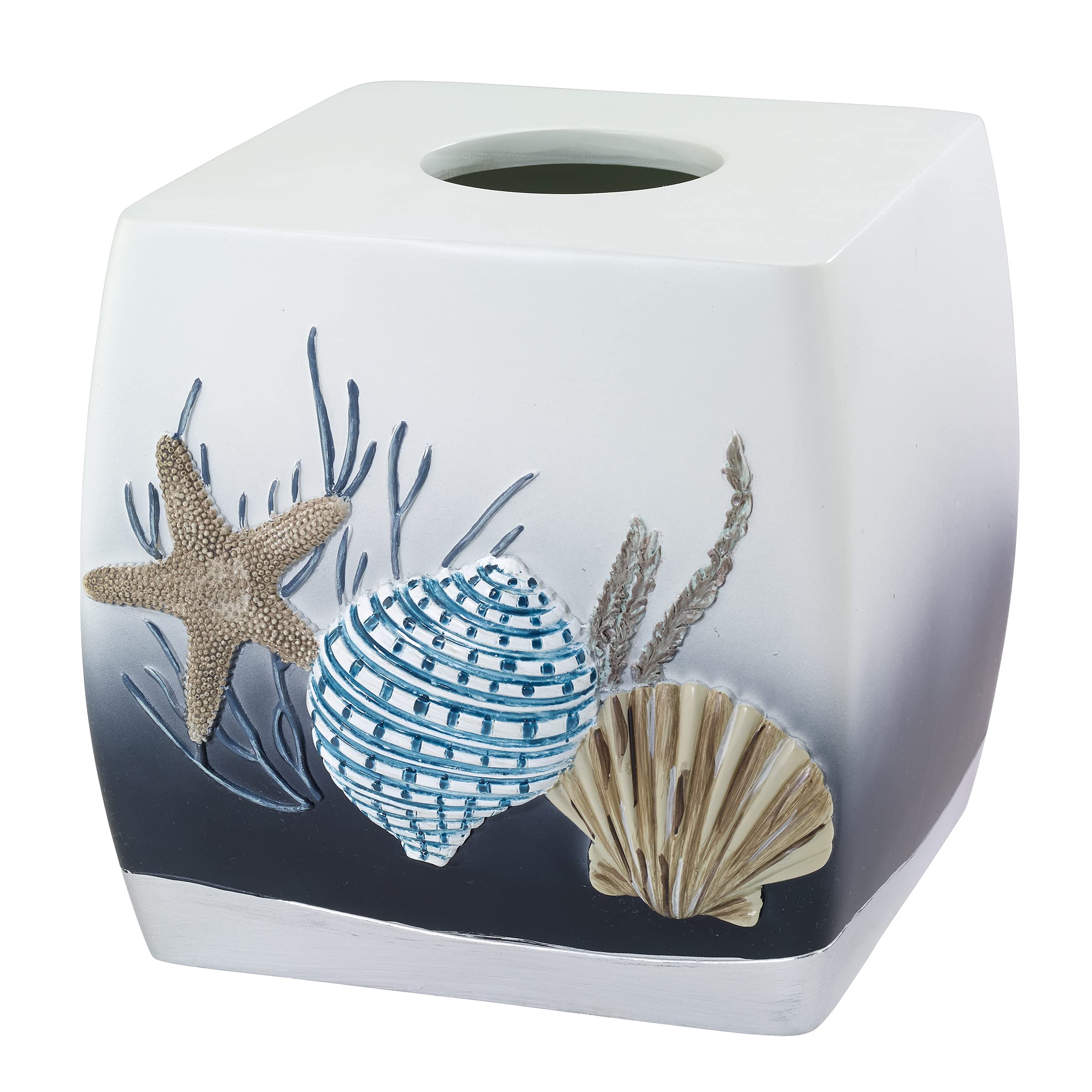 Avanti Linens - Tissue Box Cover, Oceanscape Inspired Bathroom Accessories (Blue Lagoon Collection)