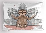 Ambesonne Sloth Pillow Sham, Little Sloth