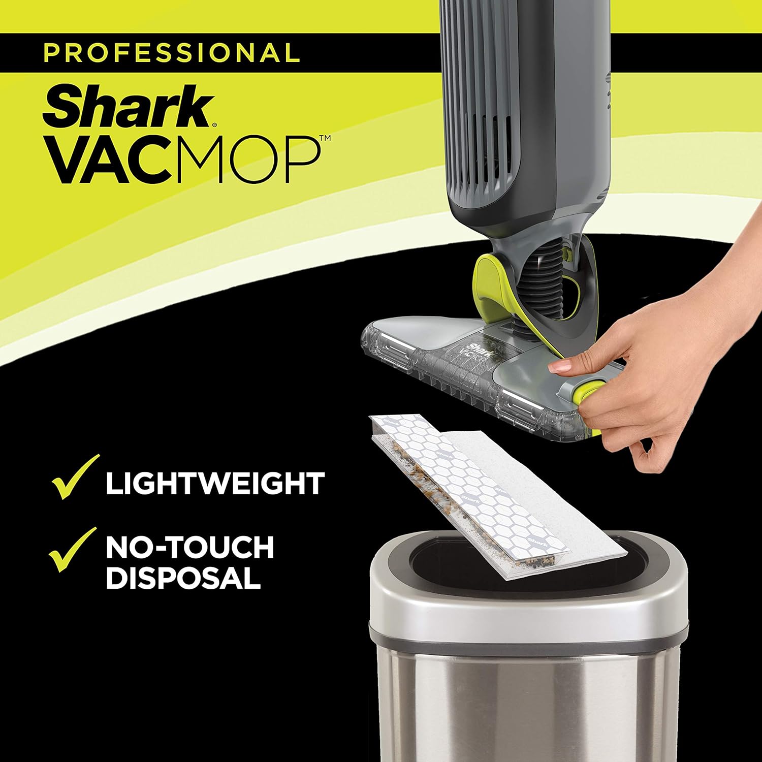 Shark VM252 VACMOP Pro Cordless Hard Floor Vacuum Mop with Disposable Pad, Charcoal Gray: Home & Kitchen