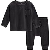 Modern Moments by Gerber baby-boys Velour 2-piece Drop Shoulder Top & Pant Set
