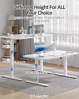 Devoko Electric Standing Desk 120x60cm Height Adjustable Home Office White view 4