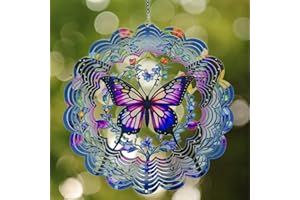 EANDISOM Wind Spinners Outdoor Butterfly Decorations - Birthday Gifts for Women Mom Grandma, Butterflies Hanging Wind Spinner 12 inch 3D Wind Sculptures for Garden Decor for Outside, Patio, Yard, Outdoor