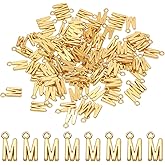 PATIKIL Letter Charm, 100 Pcs Alphabet Charm Initial Pendant Charm Bulk Cute DIY for Jewelry Making Bracelets Earrings Necklace Keychains Crafts, Light Gold, Letter m