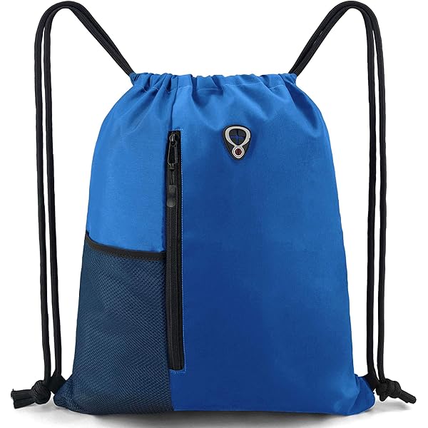 WANDF Drawstring Backpack Sports Gym Bag with Shoes Compartment, Water-Resistant String Backpack Cinch for Women Men (Large,Black) | Backpacks