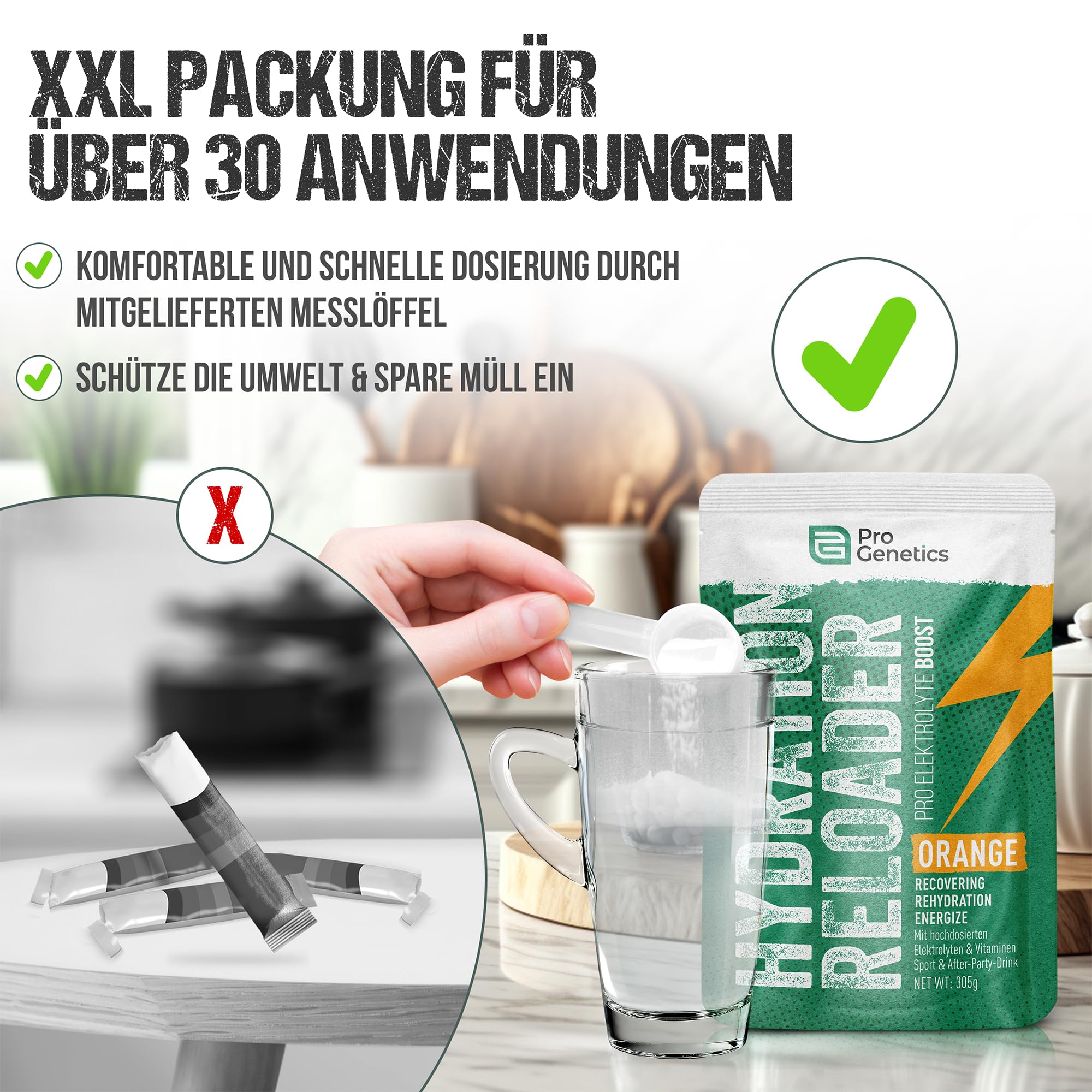 Elektrolyte Pulver OHNE Zucker-Frei von Süßstoffen & Farbstoffen | hoher Nährstoffanteil mit natürlichen Aromen |XXL Pack-isotonischer Sport und After-Party Drink gegen Kater und Hangover 3