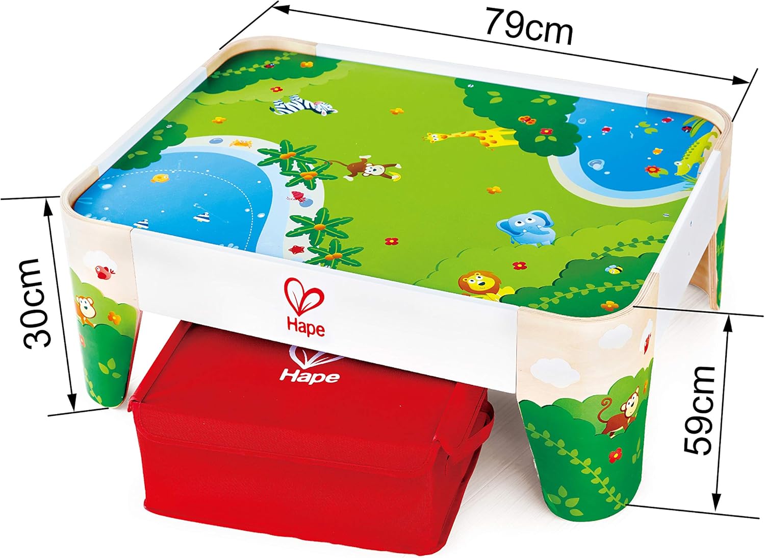 hape jungle play & train activity table