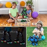 Nattork Kids Roller Skates Blue Adjustable Sizes Indoor Outdoor Light Up Wheels view 6