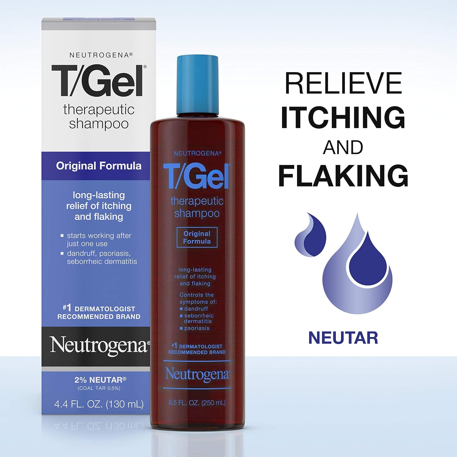 Neutrogena T/Gel Therapeutic Shampoo Original Formula, Anti-Dandruff Treatment for Long-Lasting Relief of Itching and Flaking Scalp as a Result of Psoriasis and Seborrheic Dermatitis, 16 Fl Oz: Beauty