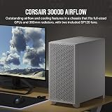Corsair 3000D AIRFLOW White Mid-Tower PC Case 2x SP120 ELITE Fans 4-Slot GPU view 2