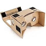 D-scope Pro Google Cardboard Kit with Straps 3D Virtual Reality Compatible with Android & Apple Easy Setup Instructions Machine Cut Quality Construction 45mm Lenses HD Visual Experience