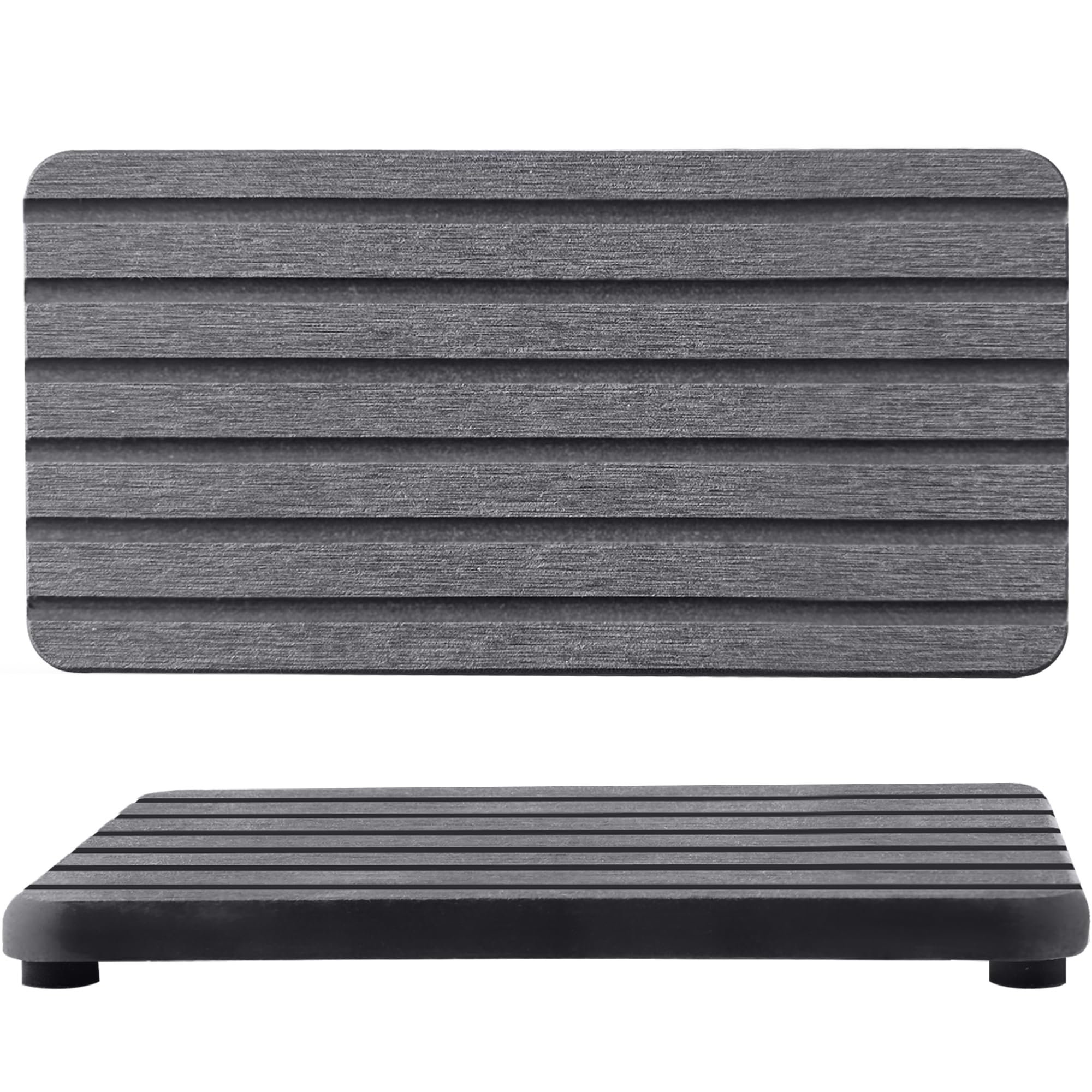 Photo 1 of NiuYichee 2 PCS Water Absorbent Diatomite Coasters (7.1" x 3.5"), Grooved Design, Water Absorbing Stone Used for Hand Soaps & Plants & toiletries in The Modern Home