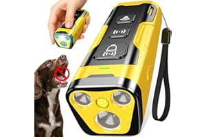 YUYQA Dog Bark Deterrent Device, 3X Ultrasonic Anti Barking, 6 Training Modes 23 FT Range Barks No More Indoors Outdoors Behavior Correct Safe & Humane Rechargeable Compact Bark Control for Dogs