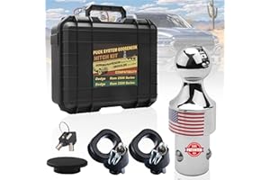 TOWGUARD 60638 Puck System Gooseneck Hitch Ball Kit – 38000LBS, Upgraded 3-Steel-Ball Base, 2-5/16" Ball, Anti-Theft Locks & Safety Chain Anchors, Fit 2013-2024 Ram 2500/3500