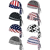 Foaincore 8 Pack Do Rag Skull Caps for Men Sweat Wicking Doo Rags Cooling Helmet Liner Cycling Motorcycle Bandana
