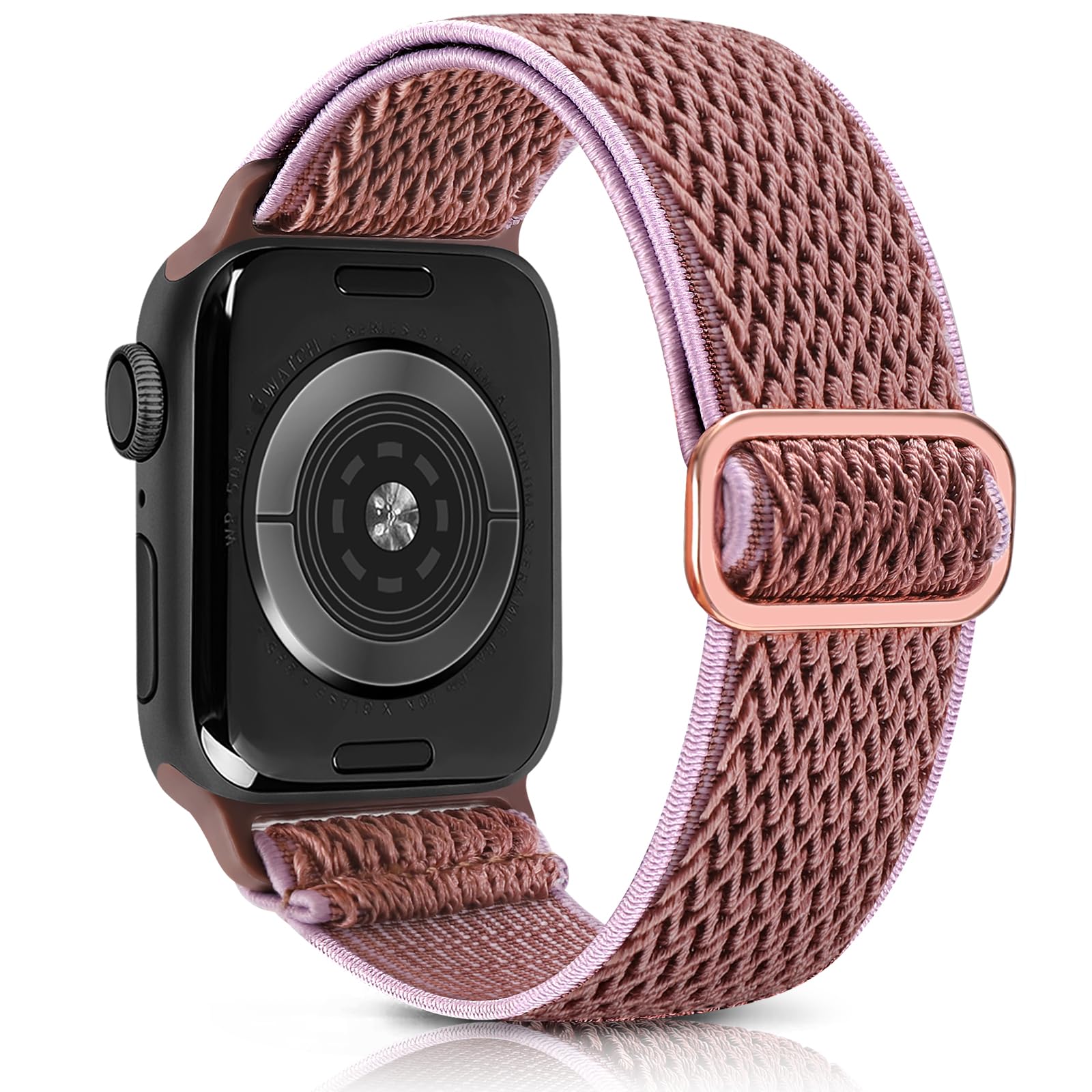 Aegce Stretchy Sport Band Compatible with Apple Watch 45mm 44mm 46mm 49mm Men Women, Elastic Adjustable Solo Loop Nylon Strap for iWatch Ultra SE 3 2 1 Series 11 10 9 8 7 6 5 4, Smoke Violet