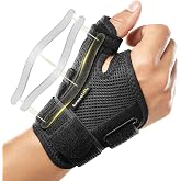 BraceUP Thumb Spica Splint Brace Right Left Hand Women and Men, CMC with Thumb Support, for Arthritis, Tendonitis, Carpal Tunnel Pain Relief and Thumb Sprain (Black)
