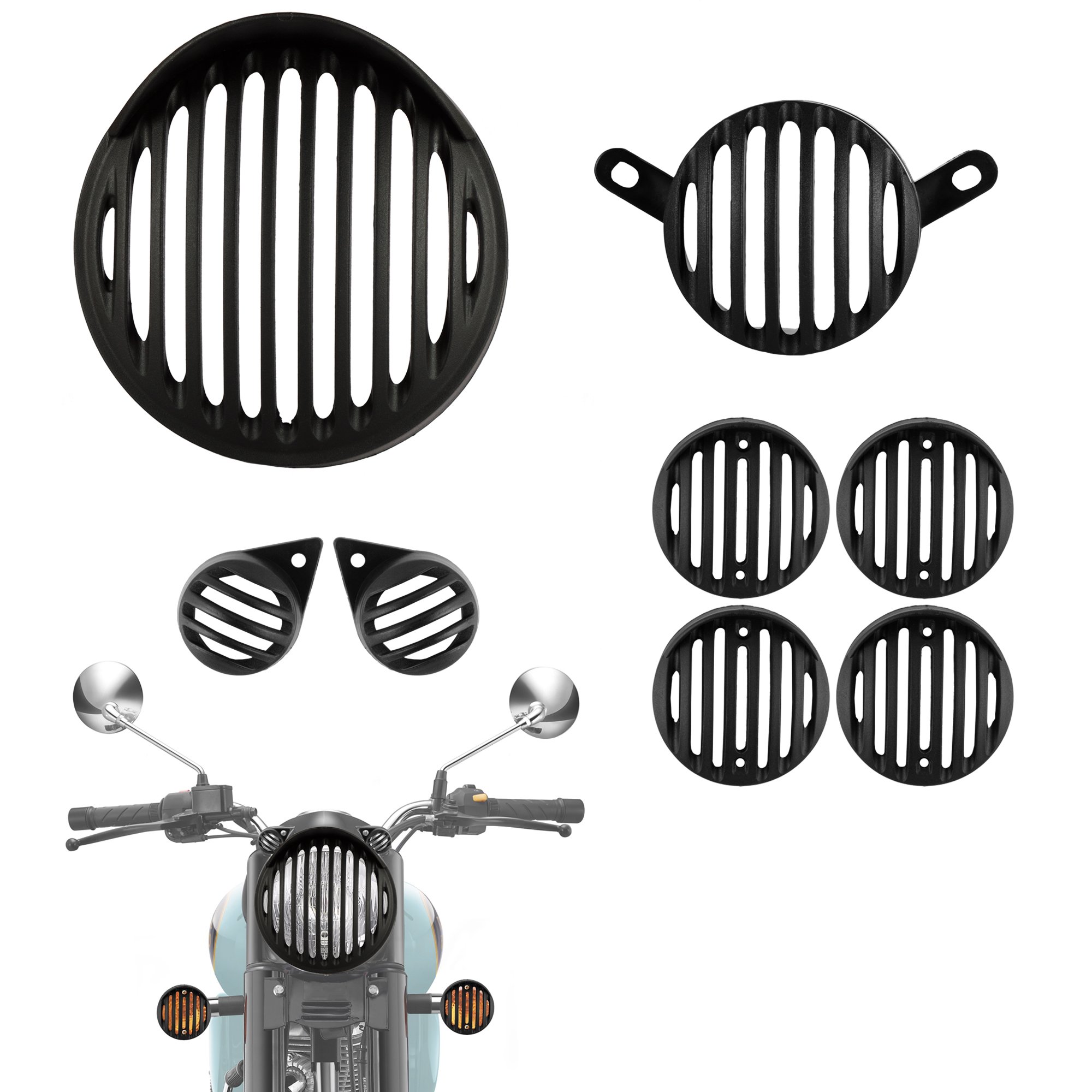 Buy Autofy Plastic Headlight Grill with Cap for Royal Enfield Bullet