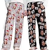 PerStudio Custom 6 7 Christmas pajamas Personalized Six Seven 67 Meme Pajama Pants for Men Women Face Pj Pants Bottoms Xmas
