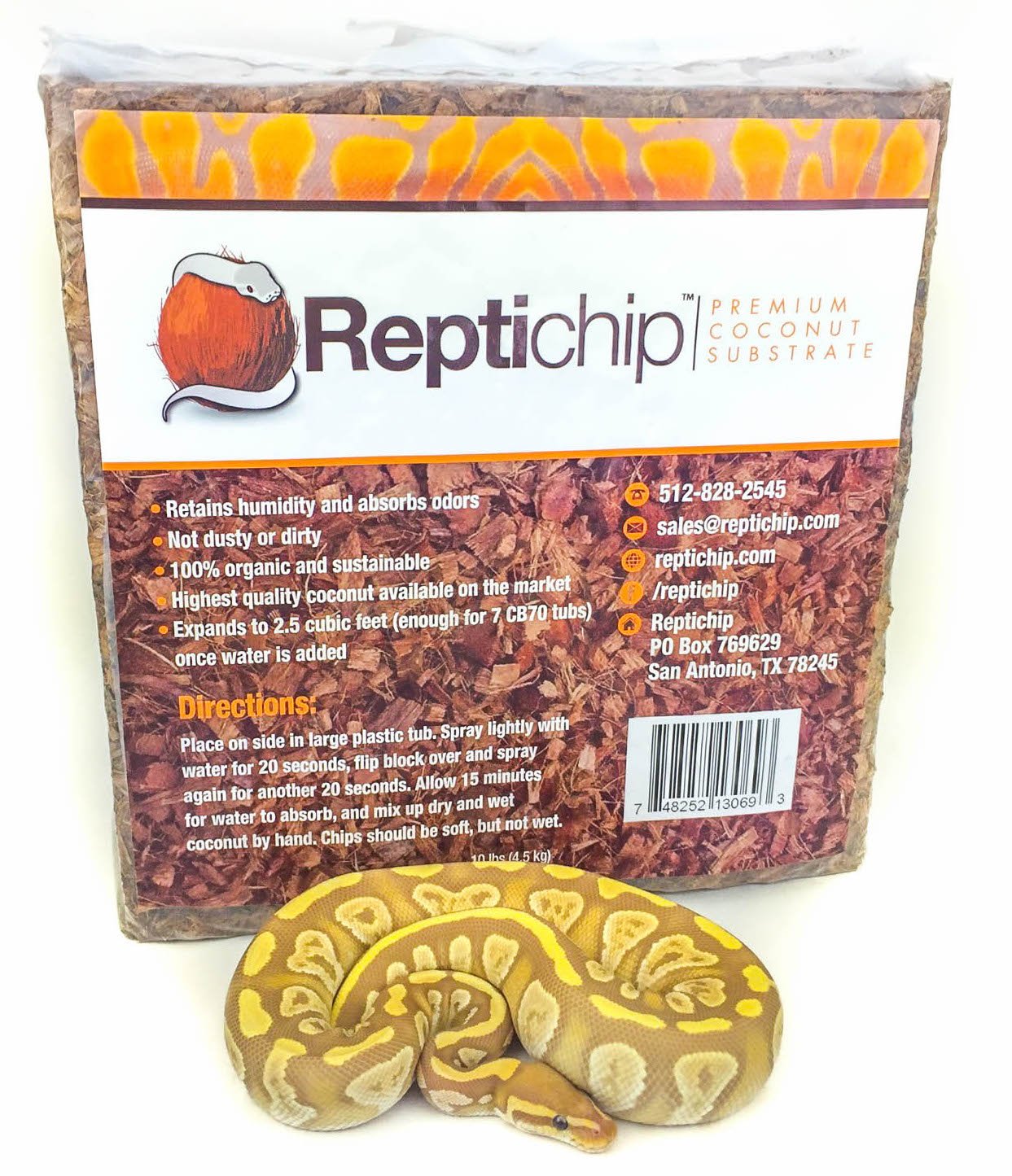 Reptichip Premium Coconut Substrate 72 quarts (2.5 cu ft) of organic