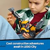 LEGO City Yellow Backhoe Loader Construction Vehicle Toy 60480 2 Minifigs view 7