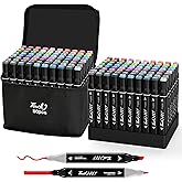 KJSHUANGTANG Alcohol Markers, 80 Colors Dual Tip Art Markers, Drawing, Coloring Marker for Kids Sketching Adult Coloring
