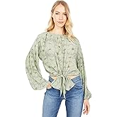 WAYF Aliso Knotted Long Sleeve Top