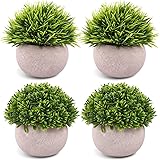 CEWOR 4 Packs Artificial Potted Plants Bathroom