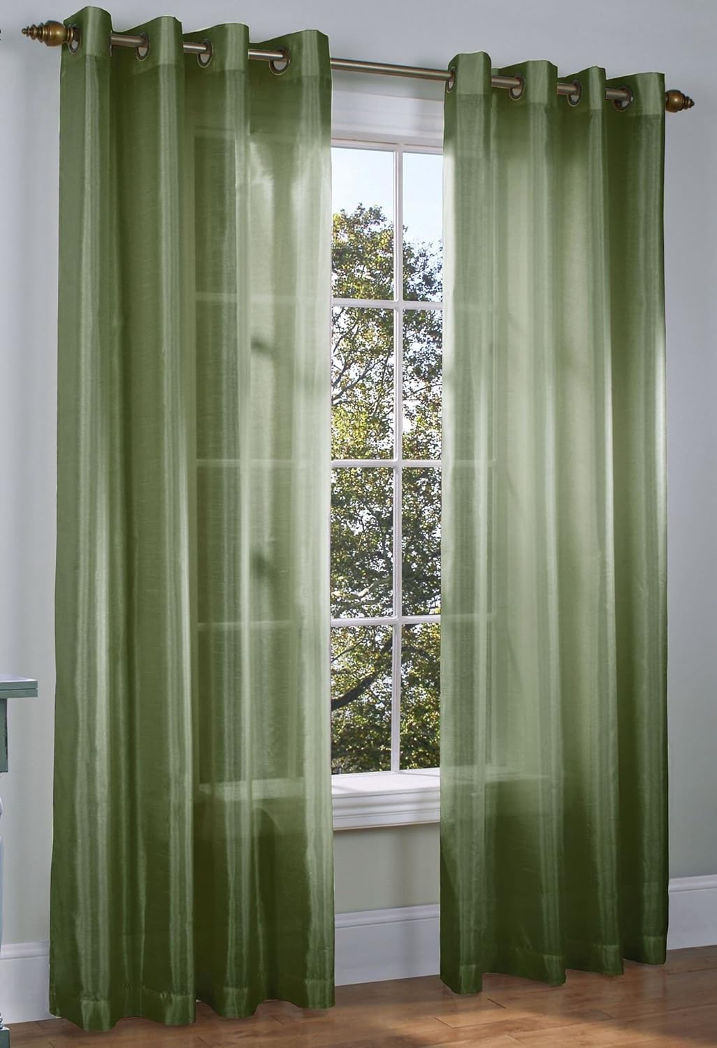 Gorgeous Home 1pc Indoor Grommet Top Panel Window Curtain Unlined Semisheer 55