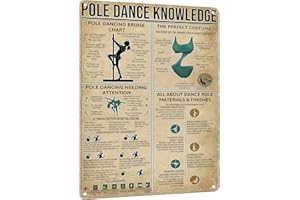 HYBLOM Pole Dance Knowledge Metal Sign - Funny Vintage Decor Tin Poster for Home, Bar & Studio - Gift for Dancers & Beginners 12x16 Inches