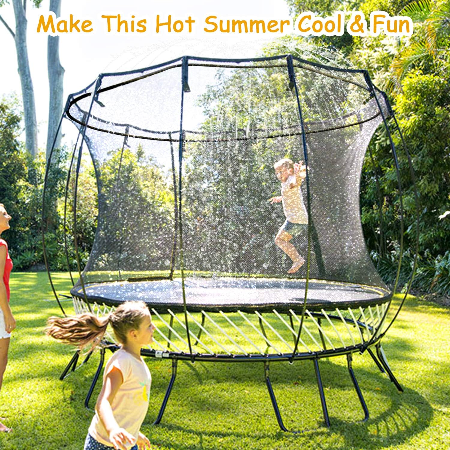 Ligttle Trampoline Sprinkler for Kids - Outdoor Trampoline Water Sprinkler for Kids and Adults, Trampoline Accessories Sprinkler 39ft Long for Water Play, Games, and Summer Fun in Yards: Toys & Games