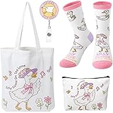 scenicamp Funny Gifts for Women, Gift Set with Travel Cosmetic Bags Canvas Tote Bag Novelty Gag Socks for Birthday Mather Day