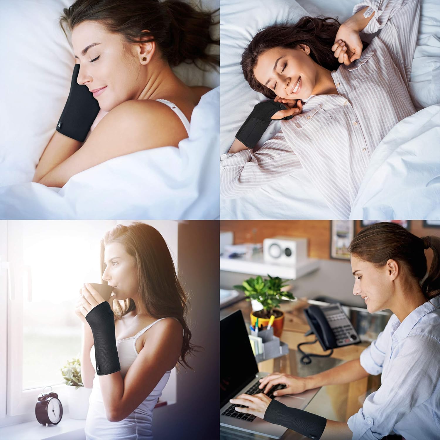 ATX Night Sleep Support Wrist Brace - Carpal Tunnel Relief - Fits Both Left & Right Hand - Removable Metal Splint and Cushioning Beads for Painless Sleep - Men and Women: Health & Personal Care
