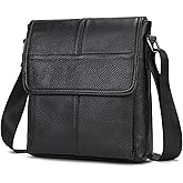 SAIION Leather Man Purse Shoulder Bag,Small Mens Crossbody Messenger Bags for Work,Men Satchel Handbag