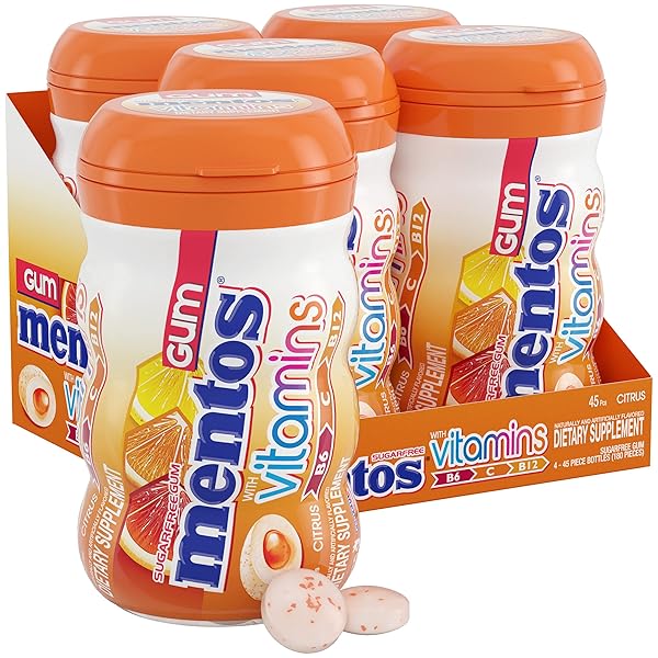 MENTOS GUM WITH VITAMINS, SUGAR FREE CHEWING GUM...