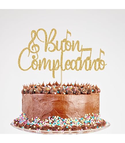BUON Compleanno Banner - Gold Glitter Italian Happy Birthday Sign For Party Decorations