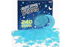 241Pcs Glow in The Dark Stars for Ceiling, 3D Glow in The Dark Star Stickers for Boys Girls Star Wall Stickers Decor Living R