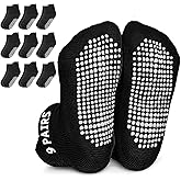 Infinno Baby Non Slip Ankle Socks 9 Pairs - Toddler Socks with Grips for Kids, Infants Boys and Girls 6-24 Months, 1T-7T