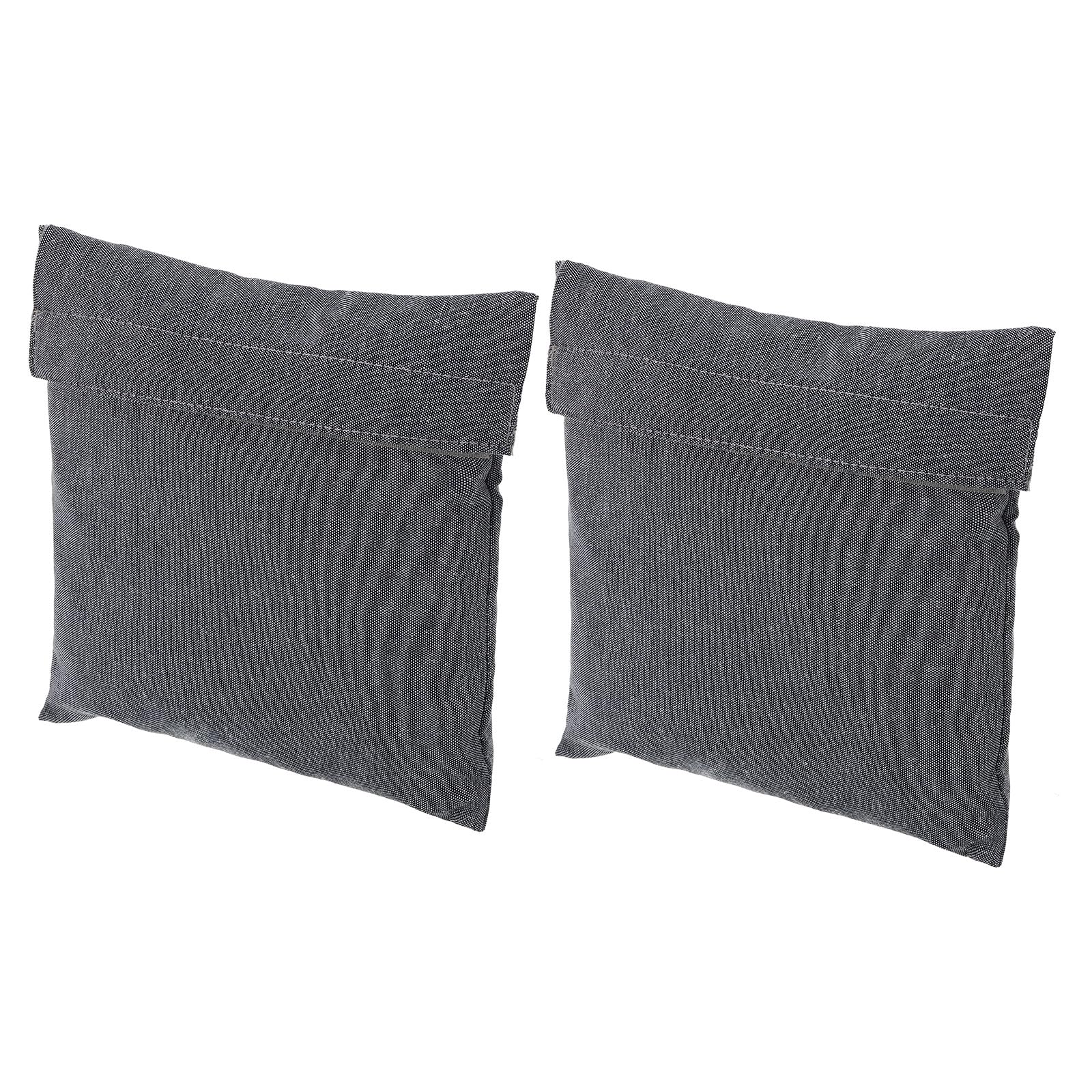 PATIKIL 7"x7" Reusable Snack Bag Sandwich Bag, 2 Pack Hook and Loop Fastener Flip Snack Sack Polyester Washable Portable, Grey