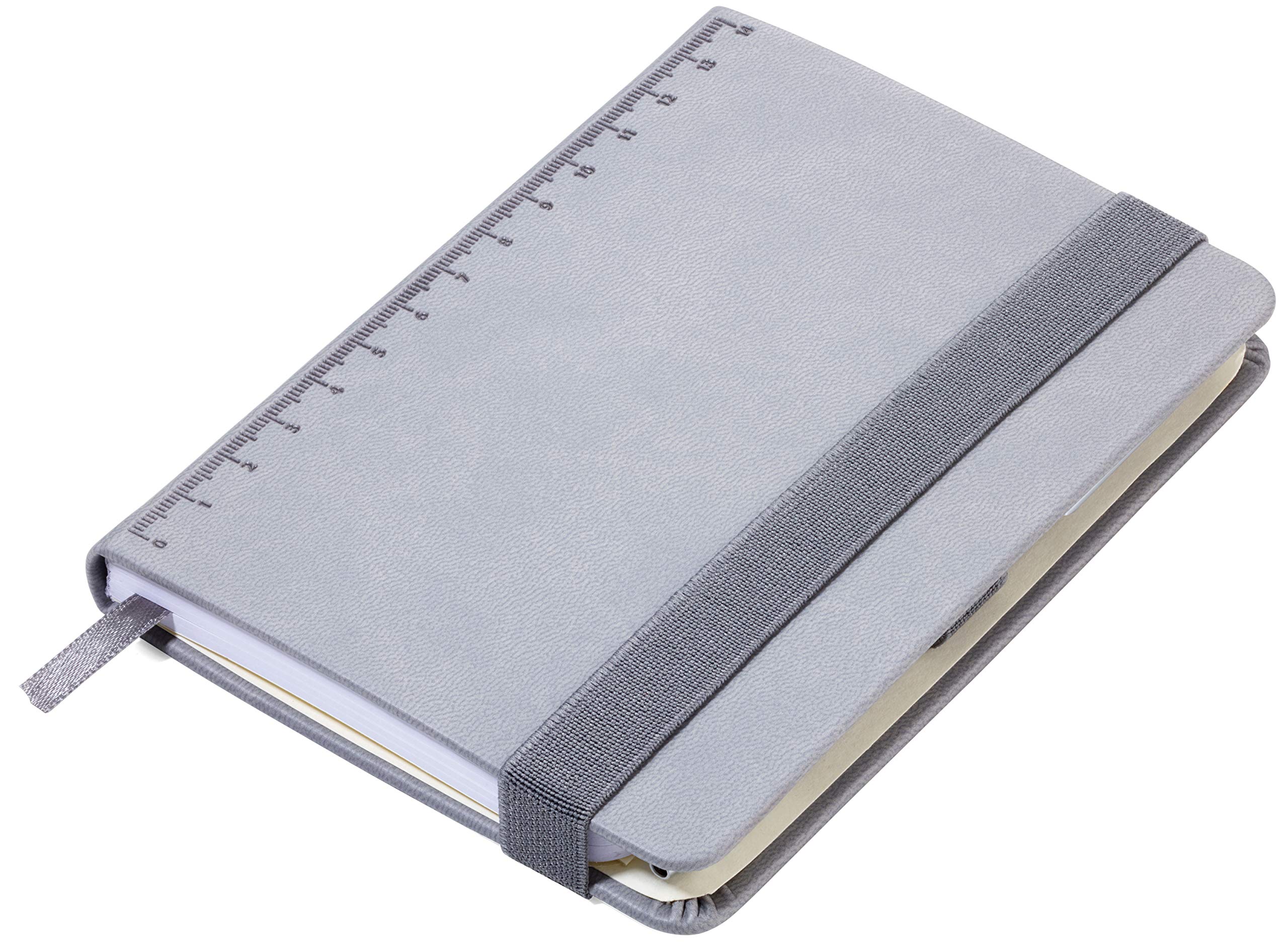 TROIKA SLIMPAD A6 - NPP28/TI - Notepad DIN A6 Ballpoint Pen - Pen Holder Notebook, Diary, Notebook - Elastic Band, Pen Loop - Ruler (14 cm) - FSC Certified Paper - Troika Original