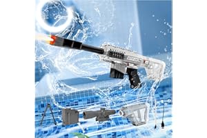 Electric Continuous Water Blaster Toy with LED Light, Long Range Rechargeable Water Shooter for Kids & Adults, 210ml Tank Out