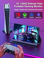 120Hz Portable Gaming Monitor, 16" 1920x1200 IPS